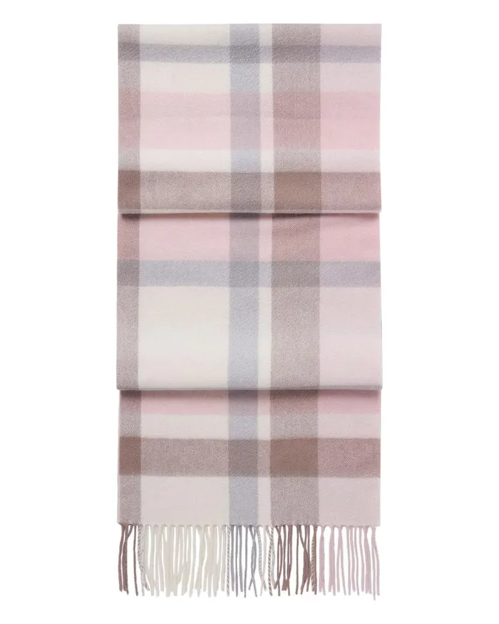 NPeal Cashmere Scarves Women Cashmere Check Scarf Pink