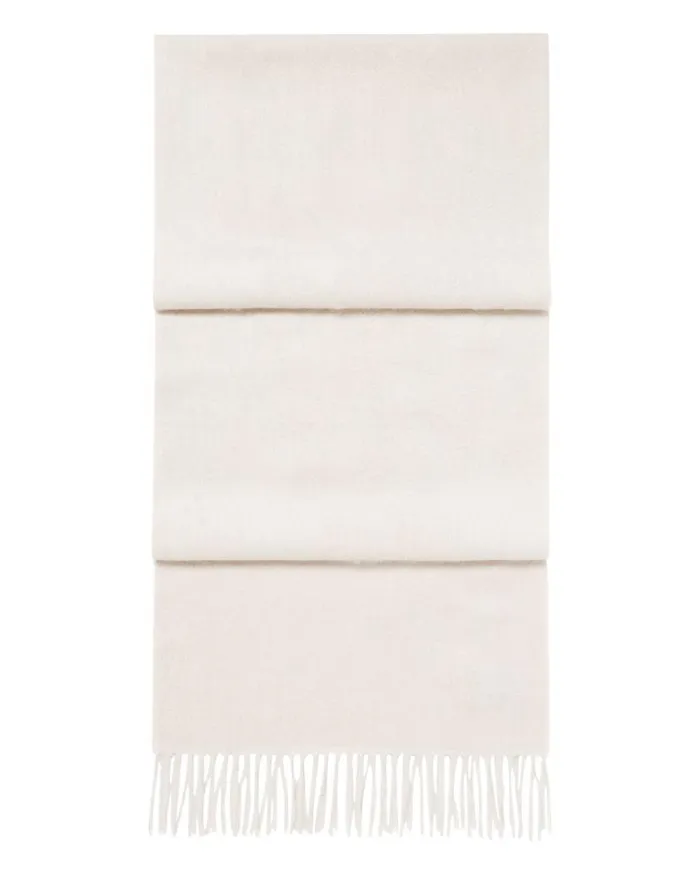 NPeal Cashmere Scarves WomenMen Unisex Large Woven Cashmere Scarf Ecru White