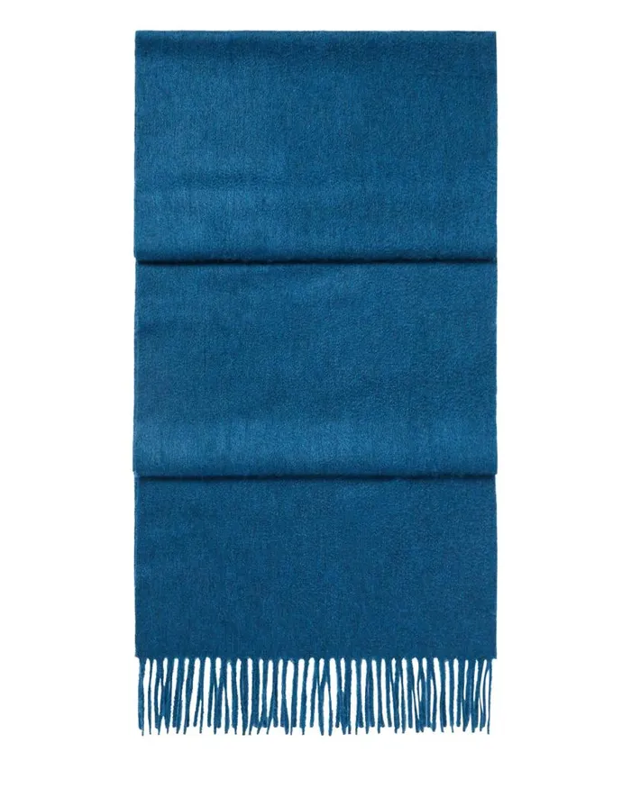 NPeal Cashmere Scarves WomenMen Unisex Large Woven Cashmere Scarf Lagoon Blue