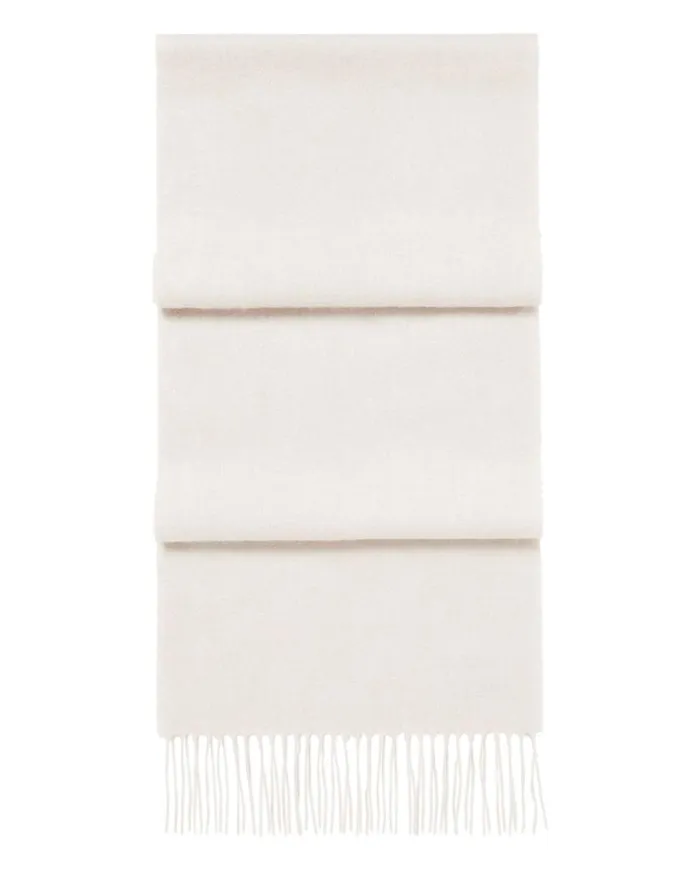 NPeal Cashmere Scarves WomenMen Unisex Woven Cashmere Scarf Ecru White