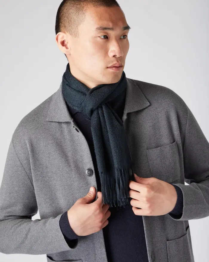 NPeal Cashmere Scarves WomenMen Unisex Woven Cashmere Scarf Grigio Blue