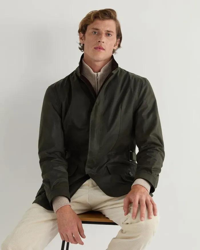 NPeal Coats and Jackets Men Breckenridge Wax Jacket Green