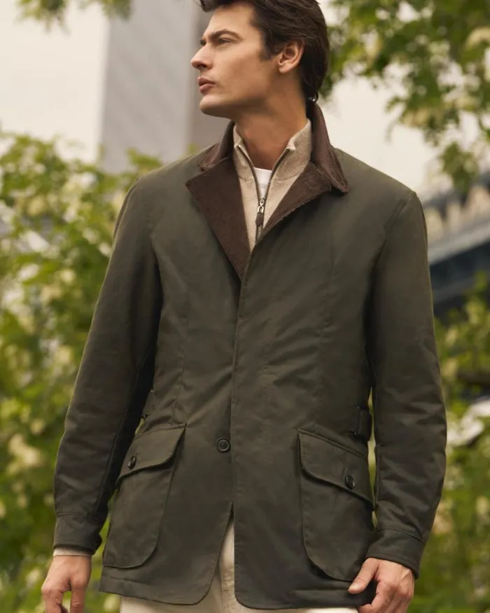 NPeal Coats and Jackets Men Breckenridge Wax Jacket Green
