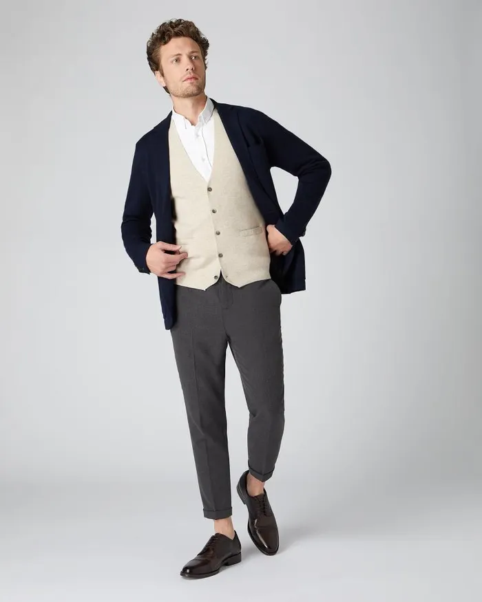 NPeal Coats and Jackets Men Marlborough Fine Gauge Cashmere Jacket Navy Blue