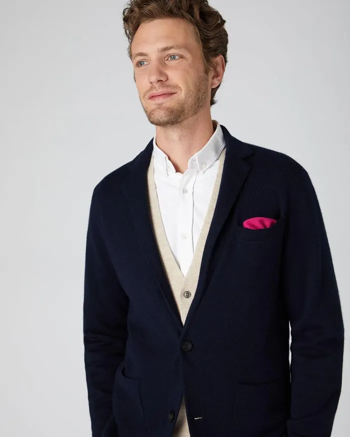NPeal Coats and Jackets Men Marlborough Fine Gauge Cashmere Jacket Navy Blue