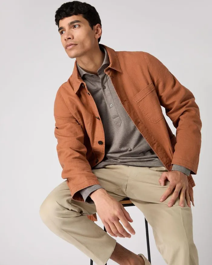 NPeal Coats and Jackets Men Minori Overshirt Orange