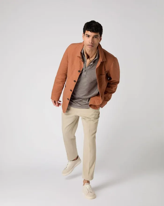 NPeal Coats and Jackets Men Minori Overshirt Orange