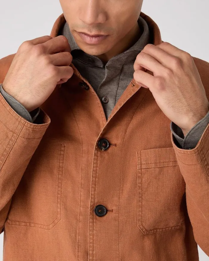 NPeal Coats and Jackets Men Minori Overshirt Orange