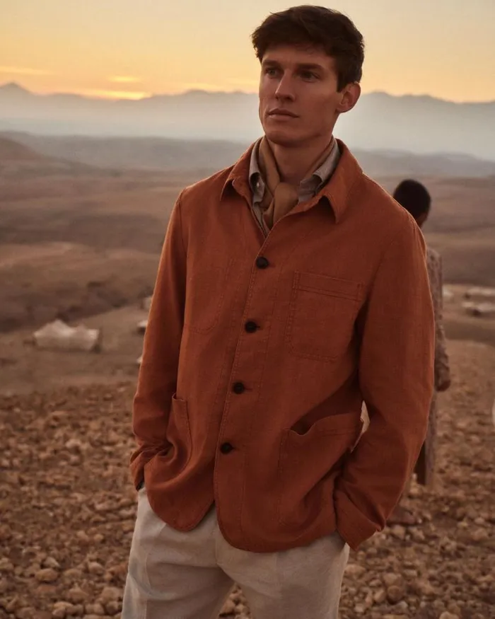NPeal Coats and Jackets Men Minori Overshirt Orange