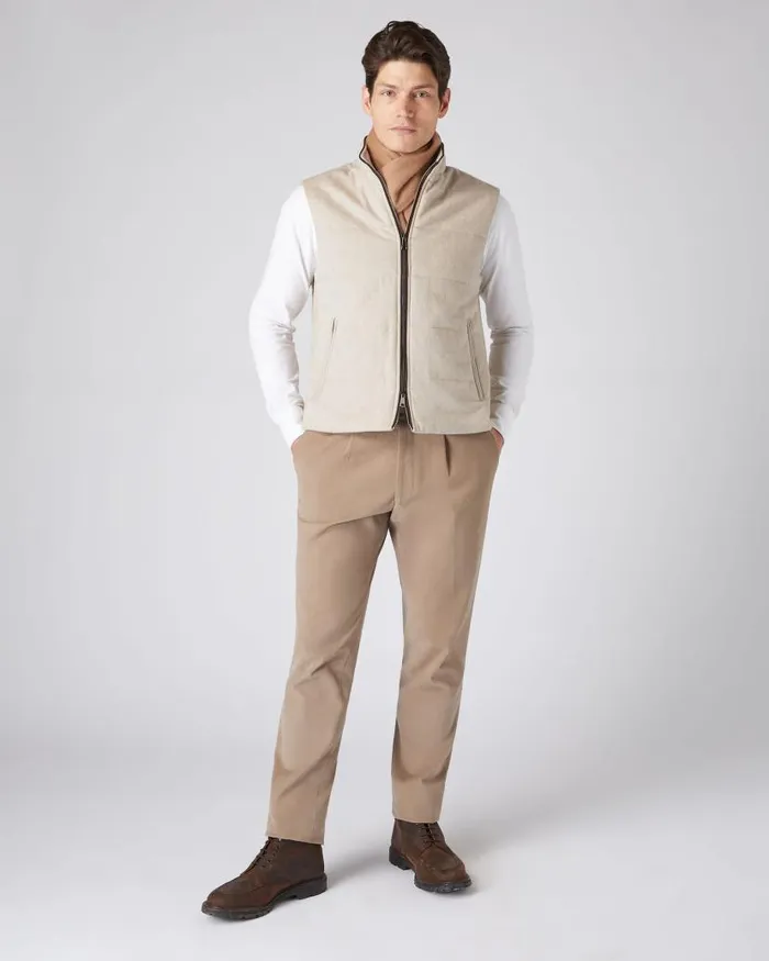 NPeal Gilets and Waistcoats Men Belgravia Cashmere Gilet Oatmeal Brown