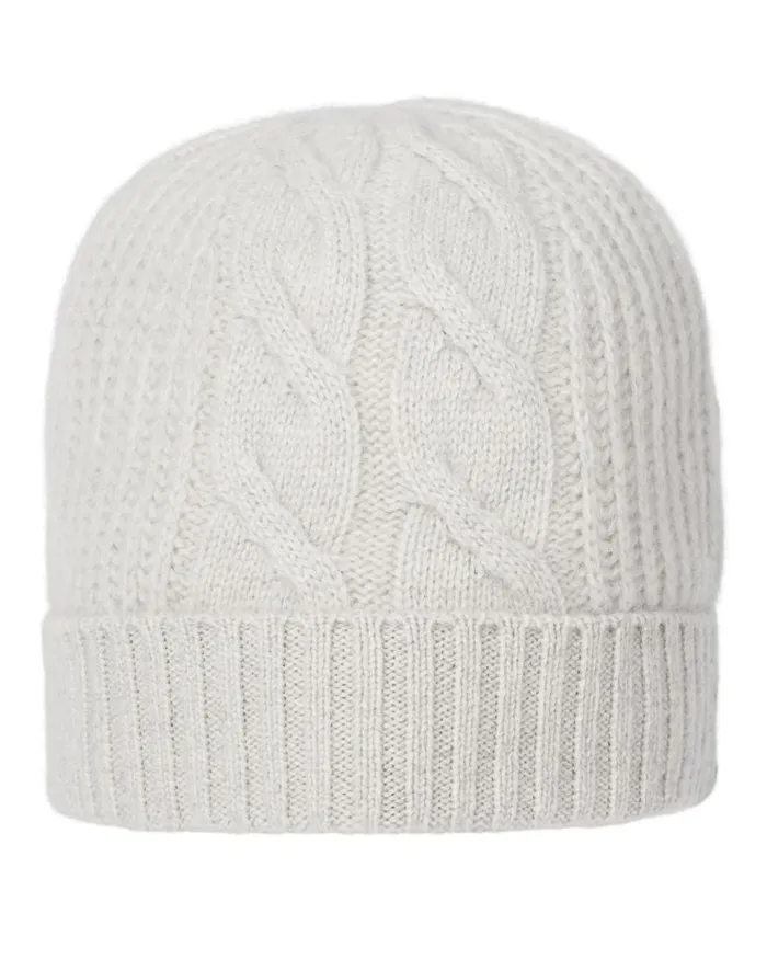 NPeal Hats Women Cable Rib Cashmere Hat Pebble Grey