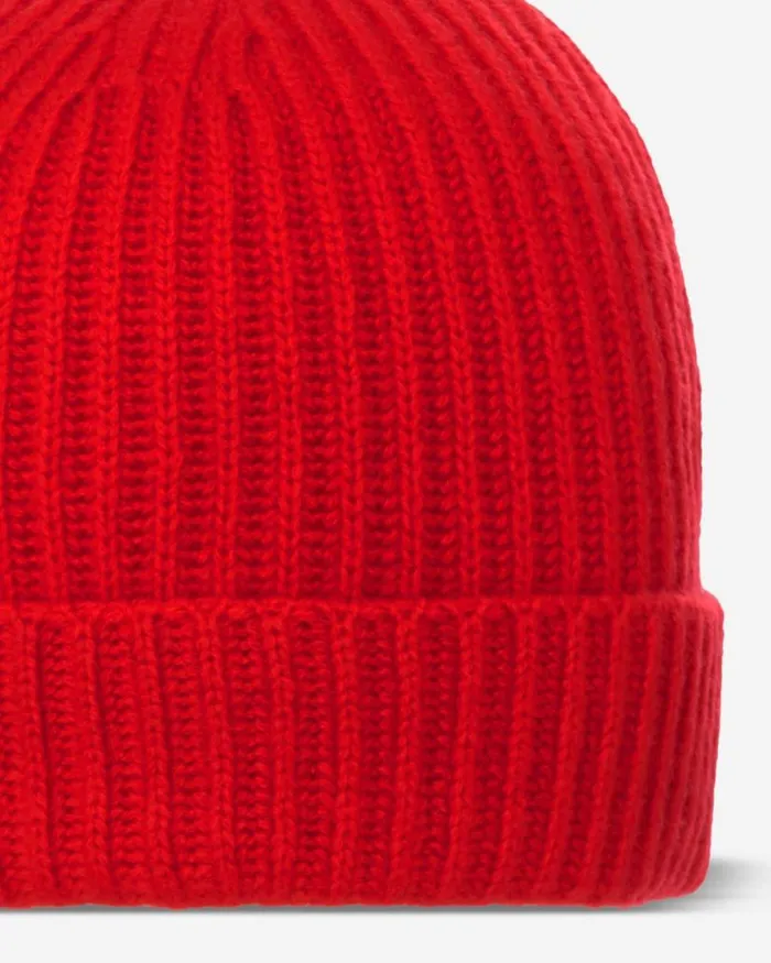 NPeal Hats WomenMen Unisex Ribbed Cashmere Hat Red
