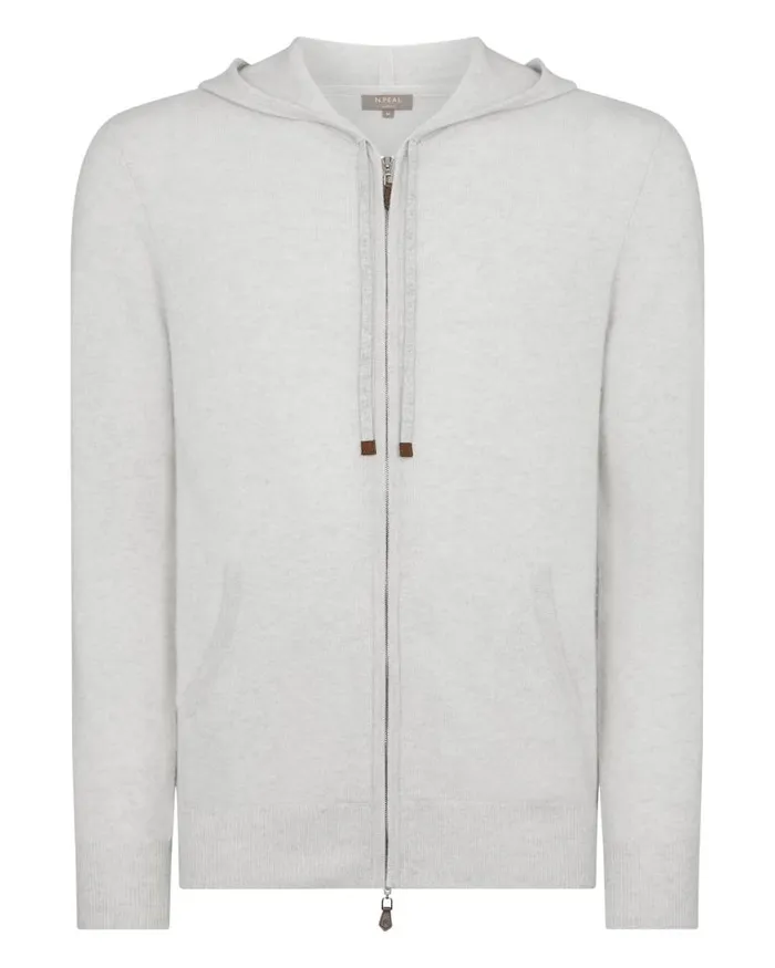 NPeal Jumpers Men Ladbroke Cashmere Hoodie Pebble Grey