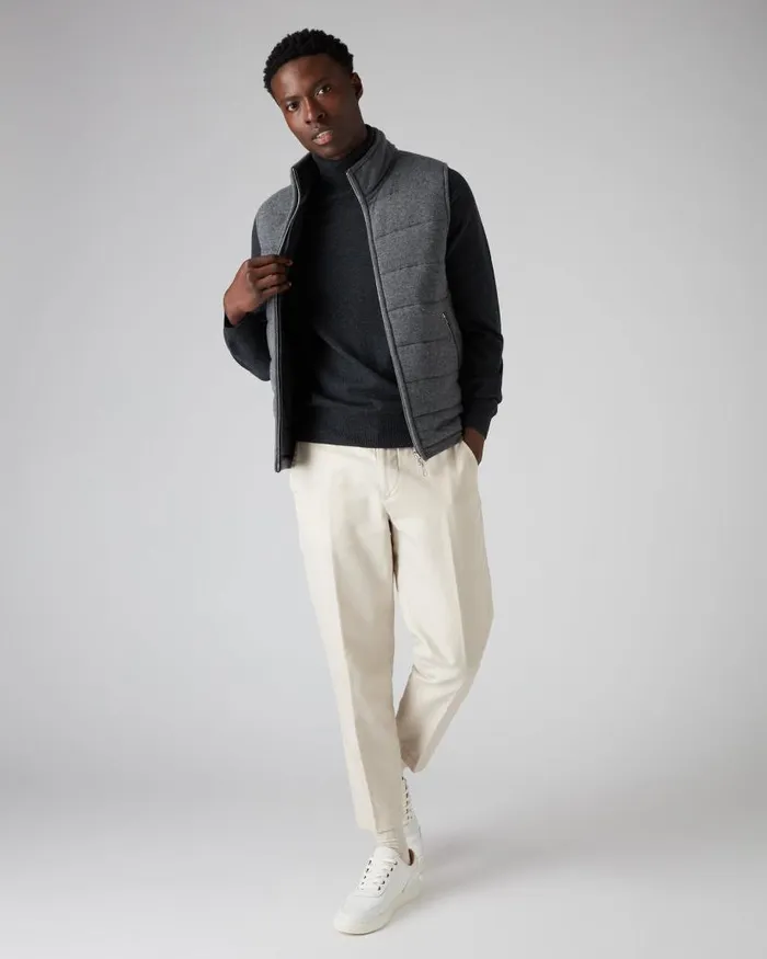 NPeal Jumpers Men Trafalgar Roll Neck Cashmere Jumper Dark Charcoal Grey