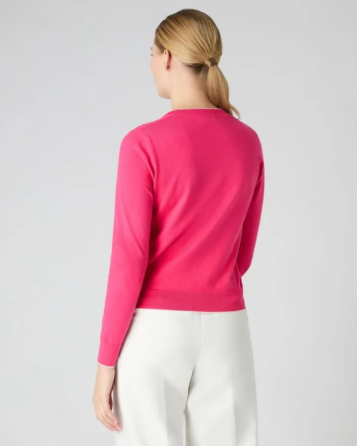 NPeal Jumpers Women Cotton Cashmere Round Neck Jumper Crush Pink