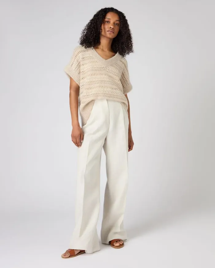 NPeal Jumpers Women Stitch Vest Beige Brown
