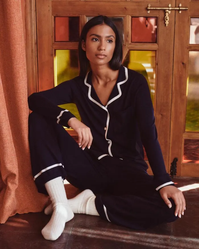 NPeal Leggings and Trousers Women Pyjama Trousers Navy Blue