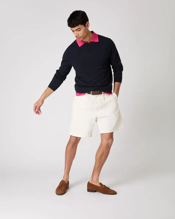 NPeal Polos and Tshirts Men Rock Polo Cotton Cashmere TShirt Crush Pink