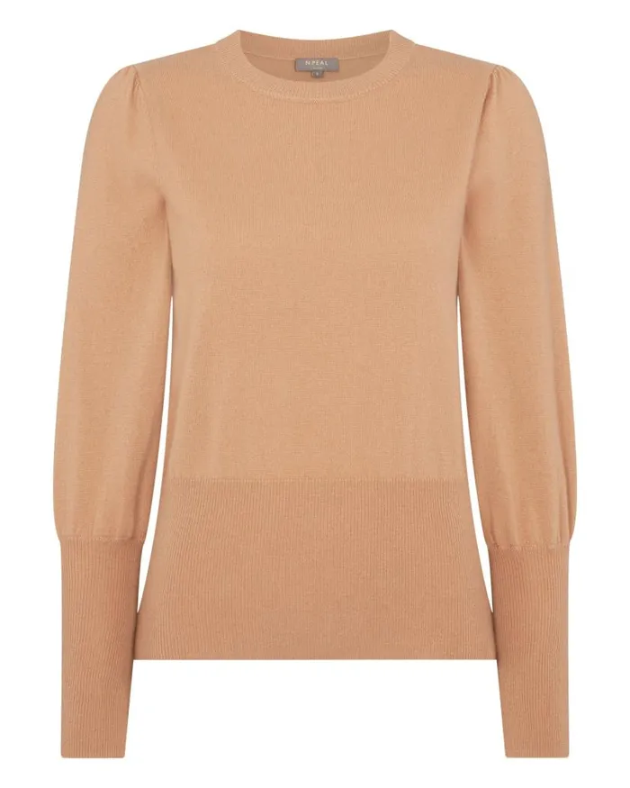 NPeal Round Necks Women Deep Hem Round Neck Cashmere Jumper Sahara Brown