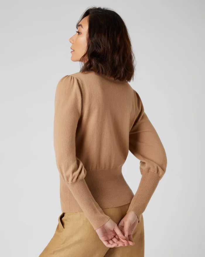 NPeal Round Necks Women Deep Hem Round Neck Cashmere Jumper Sahara Brown