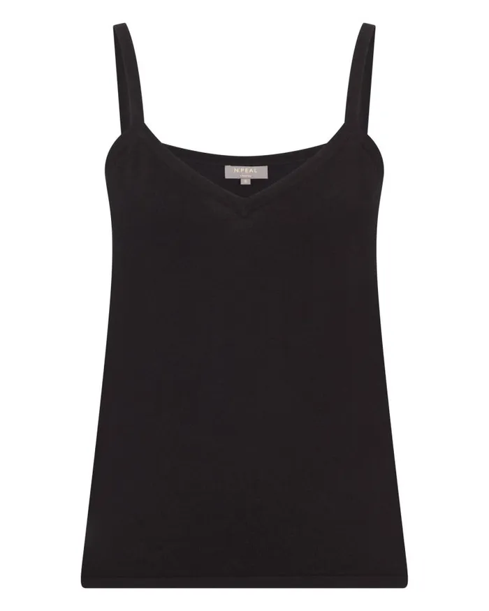 NPeal Tops and Tshirts Women Cotton Cashmere Silk Camisole Black