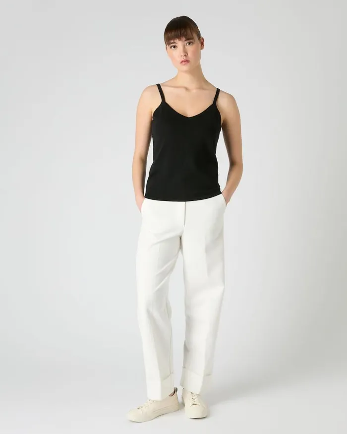 NPeal Tops and Tshirts Women Cotton Cashmere Silk Camisole Black