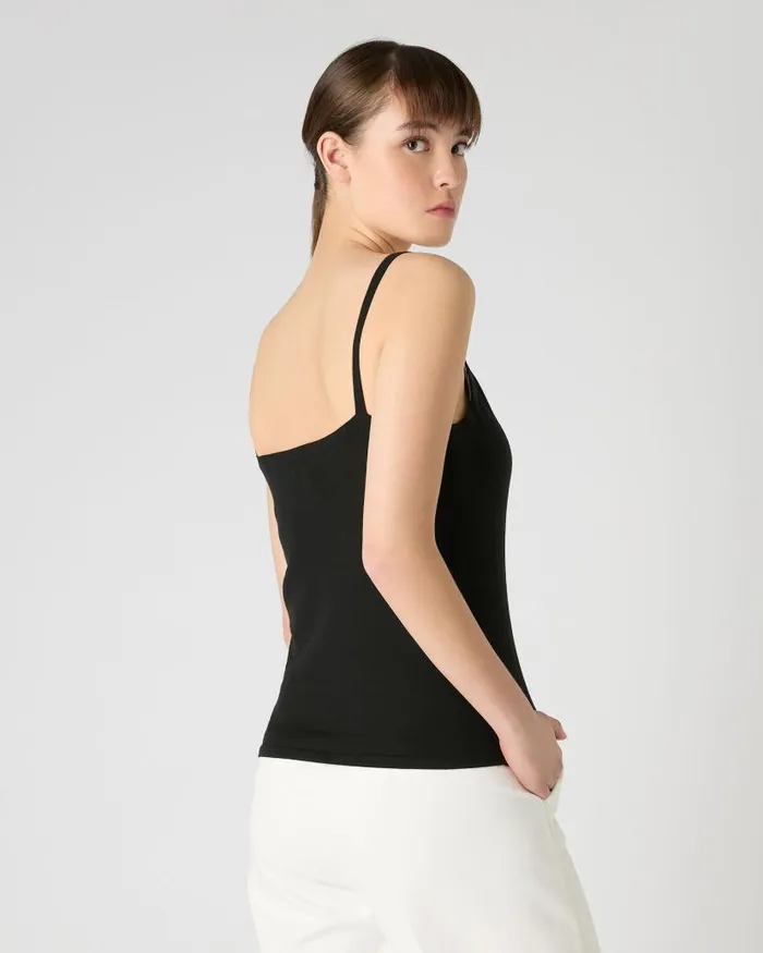 NPeal Tops and Tshirts Women Cotton Cashmere Silk Camisole Black