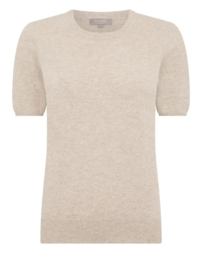 NPeal Tops and Tshirts Women Milly Classic Cashmere TShirt Oatmeal Brown