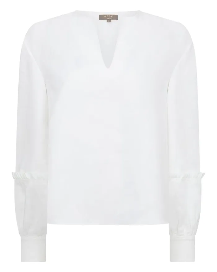 NPeal Tops and Tshirts Women Sienna Linen Top White