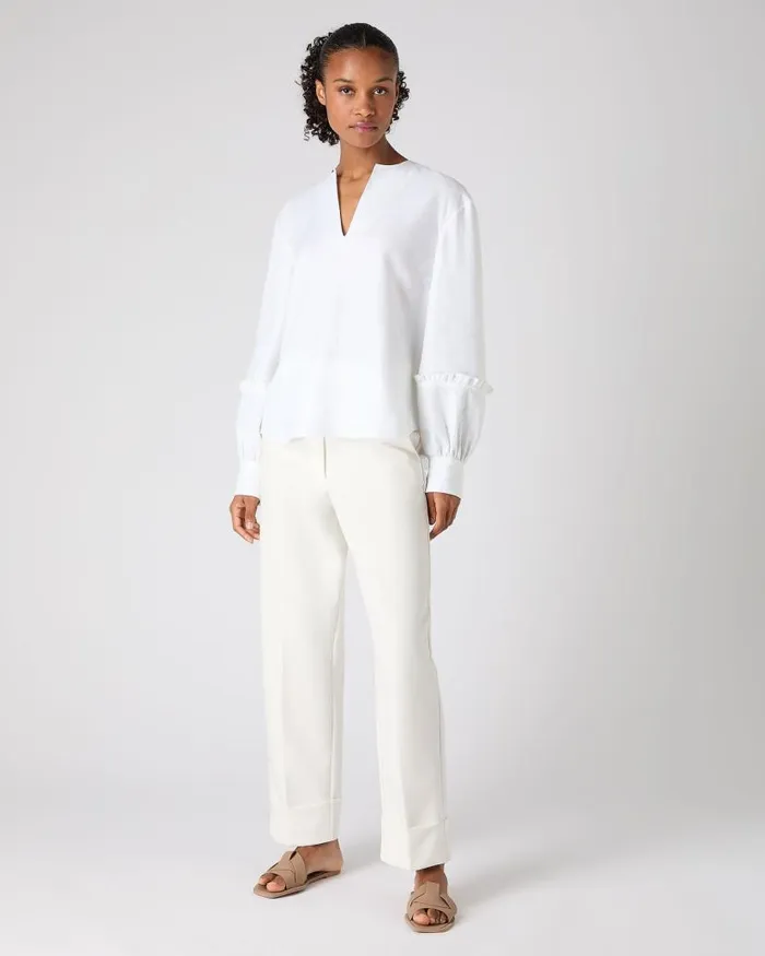 NPeal Tops and Tshirts Women Sienna Linen Top White