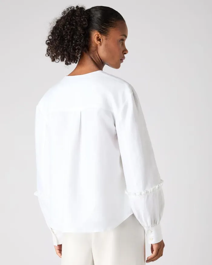 NPeal Tops and Tshirts Women Sienna Linen Top White