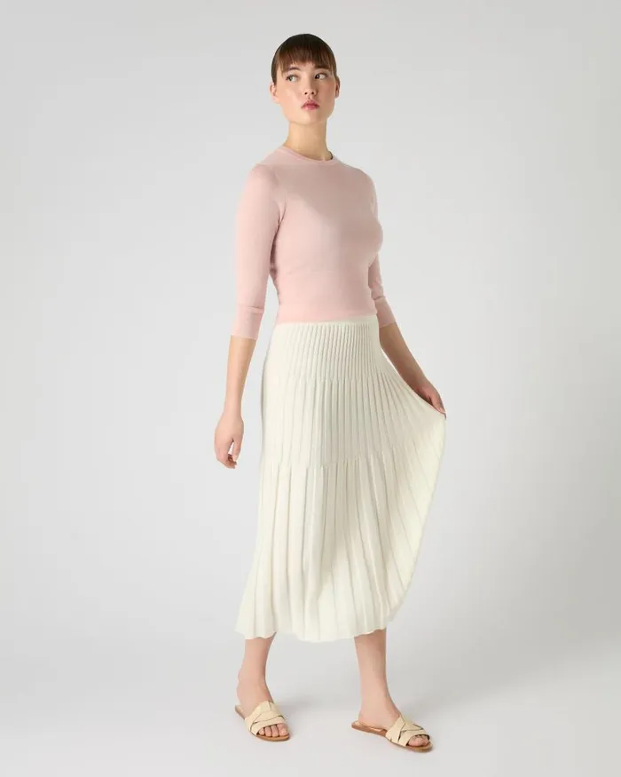 NPeal Tops and Tshirts Women Superfine Cashmere Crop Jumper Blush Pink