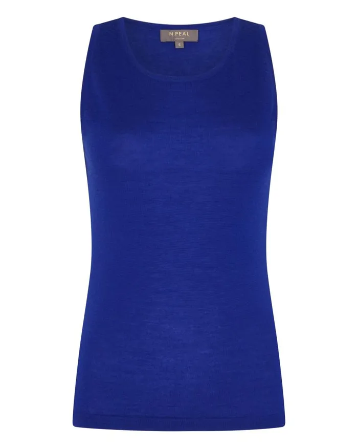 NPeal Tops and Tshirts Women Superfine Cashmere Shell Top Ultramarine Blue