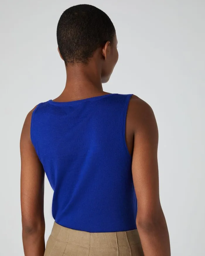 NPeal Tops and Tshirts Women Superfine Cashmere Shell Top Ultramarine Blue
