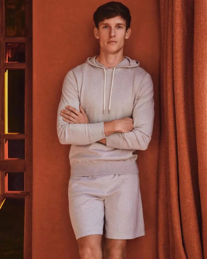NPeal Trousers Men Cotton Cashmere Silk Short Fumo Grey