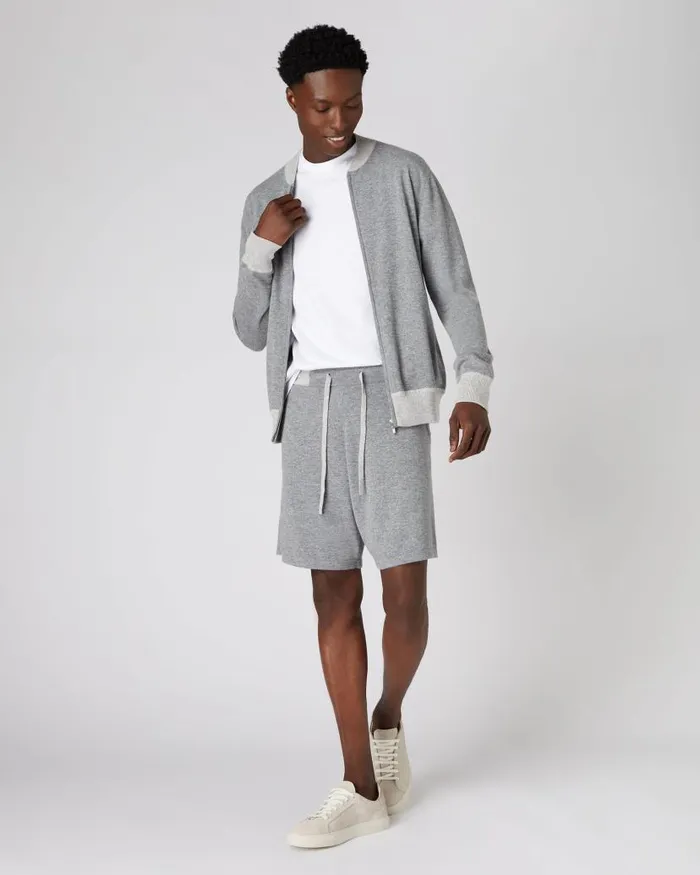 NPeal Trousers Men Relaxed Cashmere Jogger Shorts Flannel Grey