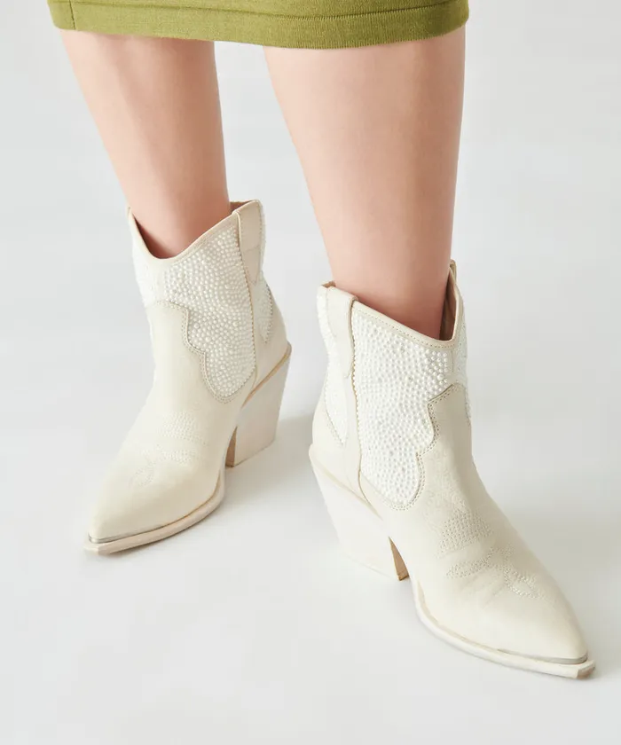 Nashe Booties Off White Pearls Women Dolce Vita Boots and Booties