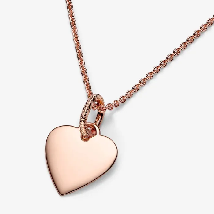 Necklace Pendants Women Pandora Engravable Heart Tag Pendant