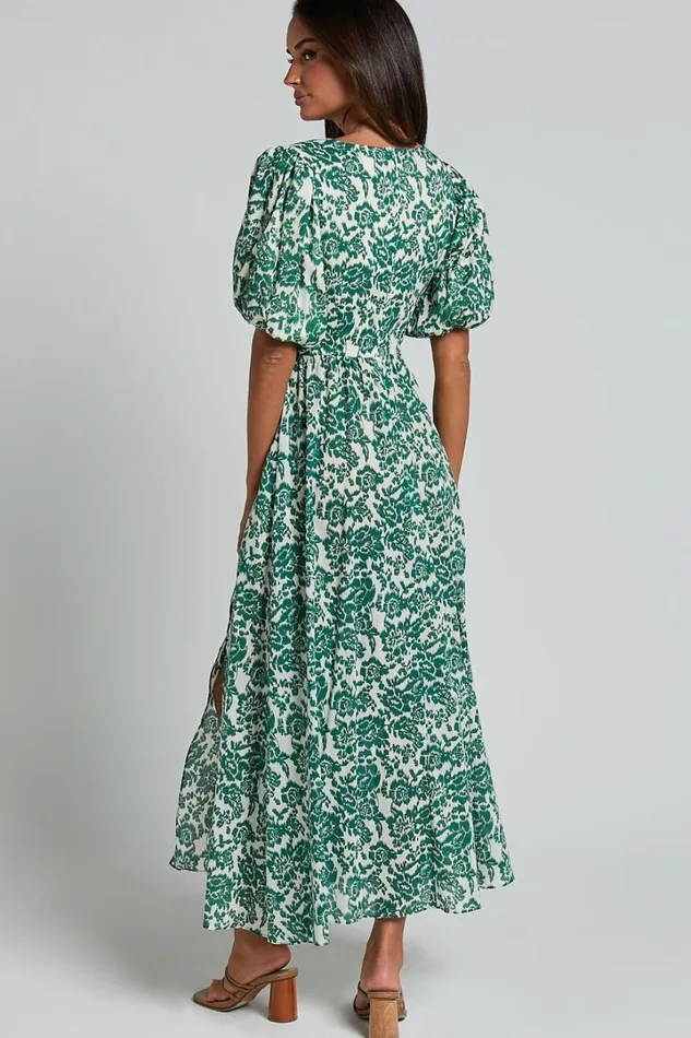 Nelli Midi Dress 8211 Short Sleeve Cut Out Dress In Green Silhouette Women Showpo Curve Clothes