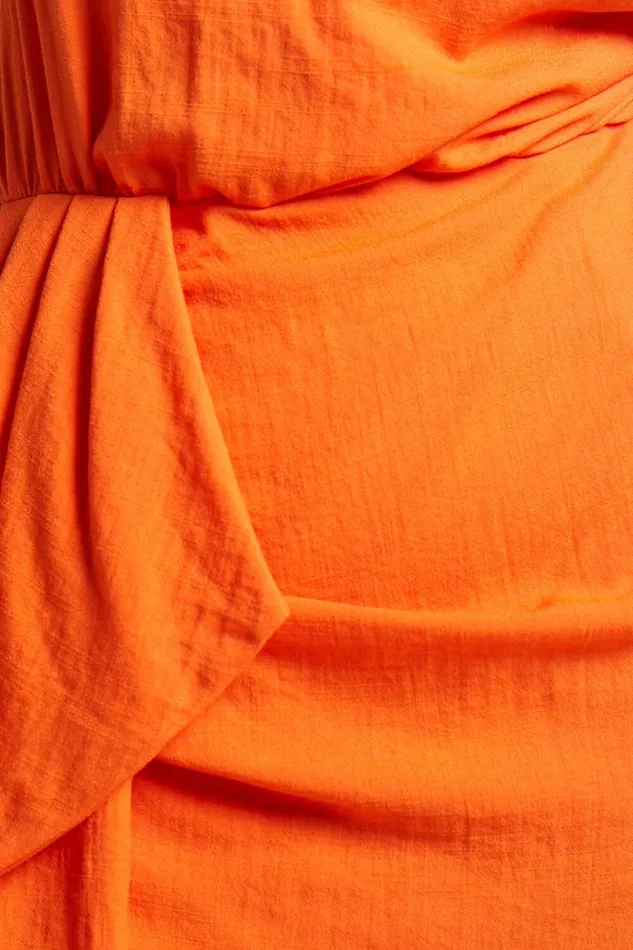 Niana Mini Dress 8211 Drape One Shoulder Dress In Orange Women Showpo Curve Clothes