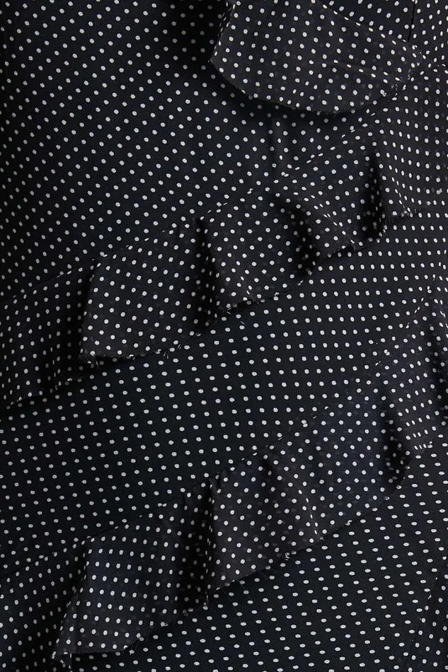 Nitha Maxi Dress 8211 Asymmetrical Frill Thigh Split Dress In Black Polka Women Showpo Dresses Nitha Maxi Dress 8211 Asymmetrical Frill Thigh Split Dress In Black Polka Women Showpo Dresses
