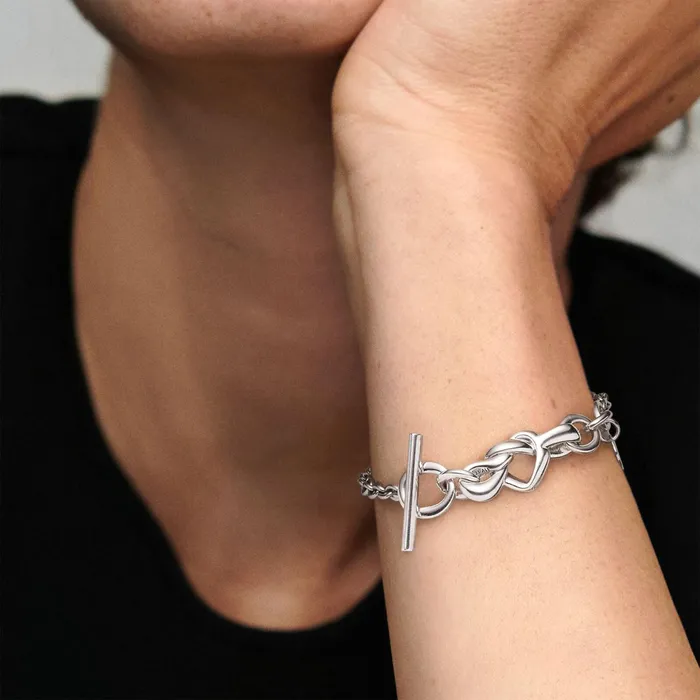 Noncharm Bracelets Women Pandora Knotted Heart TBar Bracelet