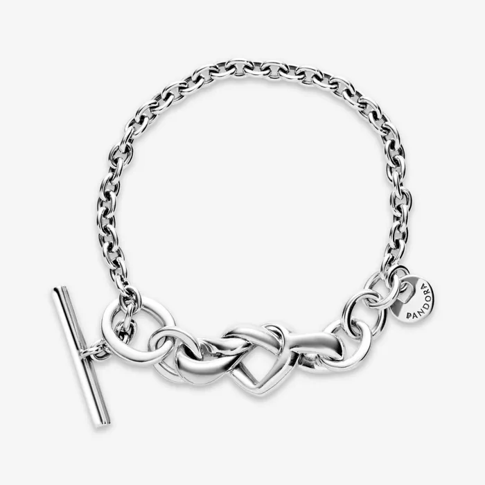 Noncharm Bracelets Women Pandora Knotted Heart TBar Bracelet