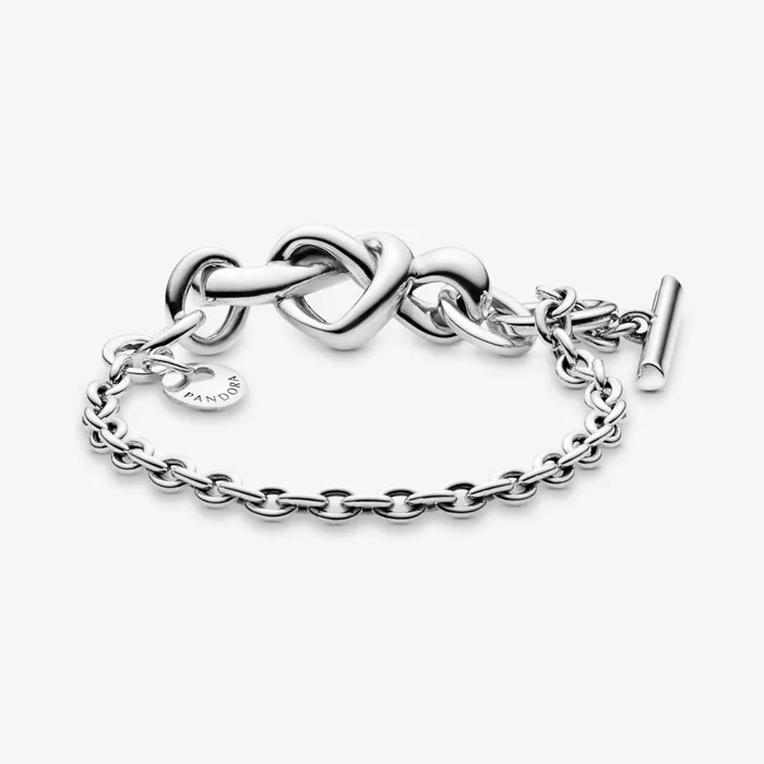 Noncharm Bracelets Women Pandora Knotted Heart TBar Bracelet