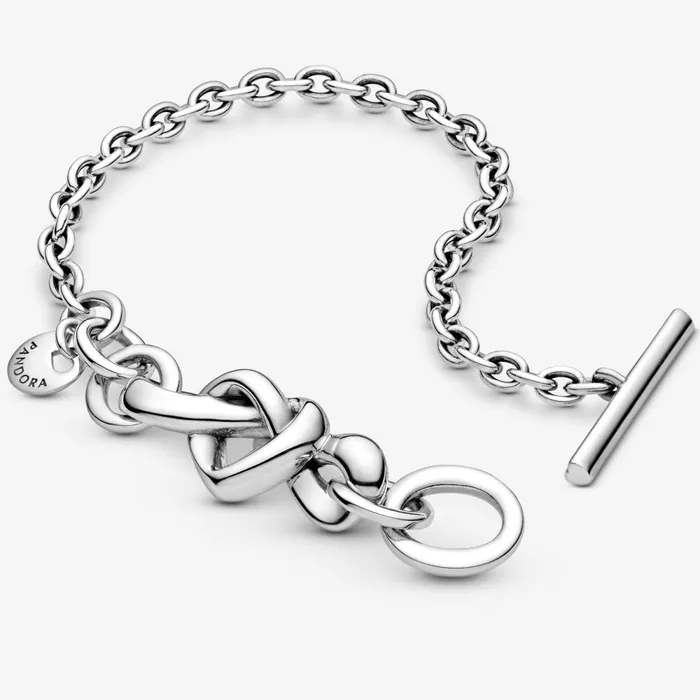 Noncharm Bracelets Women Pandora Knotted Heart TBar Bracelet