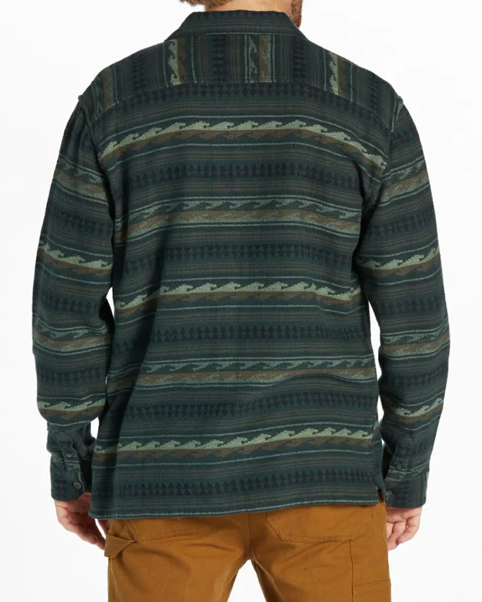 Offshore Jacquard Flannel Long Sleeve Shirt Dark Forest Men Billabong Flannels