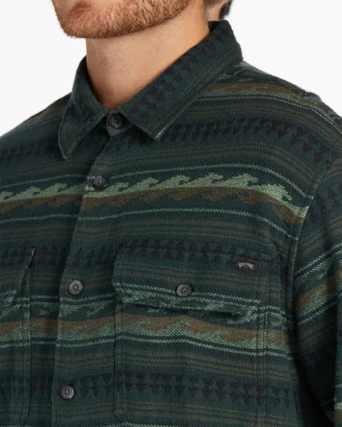 Offshore Jacquard Flannel Long Sleeve Shirt Dark Forest Men Billabong Flannels