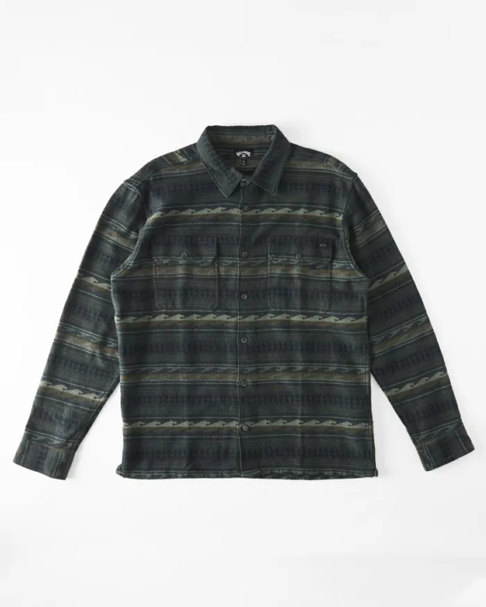 Offshore Jacquard Flannel Long Sleeve Shirt Dark Forest Men Billabong Flannels