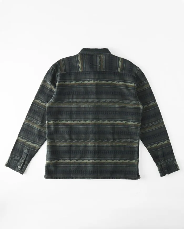 Offshore Jacquard Flannel Long Sleeve Shirt Dark Forest Men Billabong Flannels