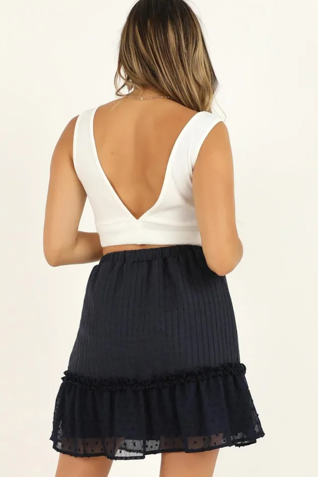 Open Options Skirt In Navy Women Showpo Skirts